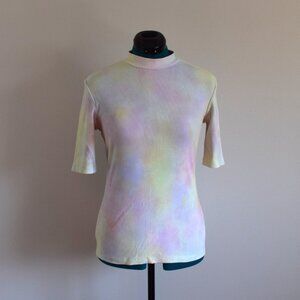 Pastel Tie Dye Mock Neck Shirt